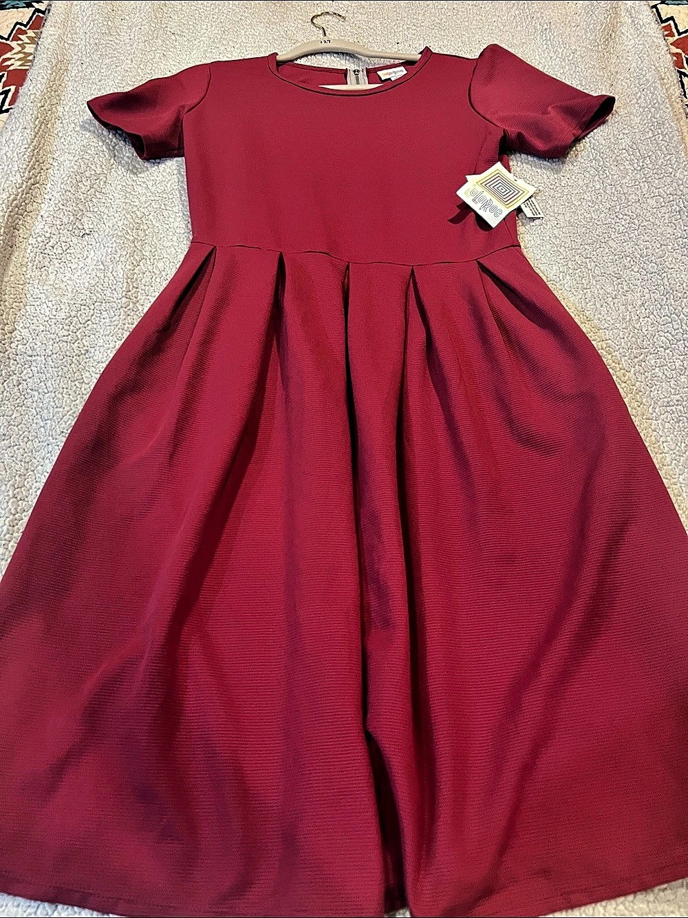 LuLaRoe Women’s Red Pleated Dress Size Large NWT